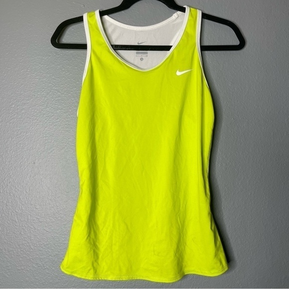 Nike Dri Fit Neon Green Running Tank Top - Picture 1 of 4